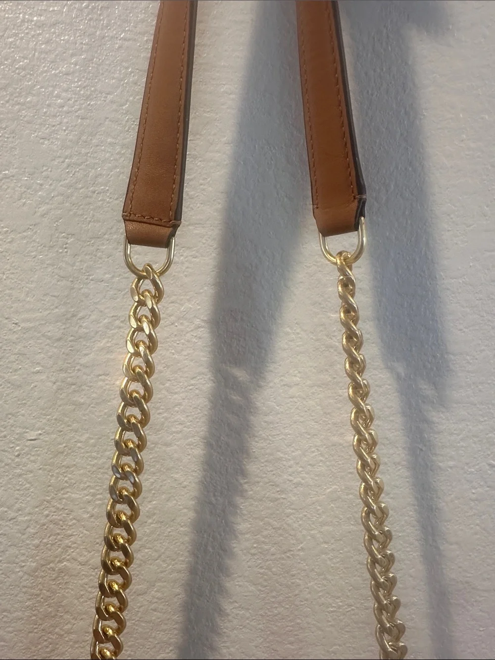 Tory Burch Brown and Cream Crochet Chain Crossbody